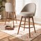 Baxton Studio Carra Beige Upholstered Walnut-Finished Wood Swivel Bar Stool, PK2 157-9651 - alternate 8